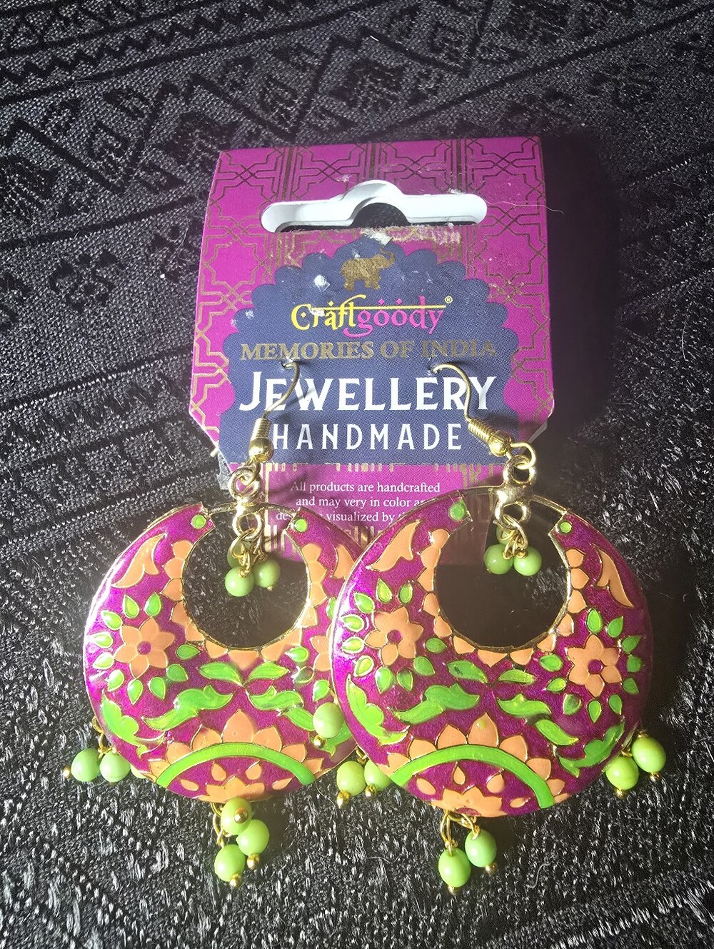 Hot Pink, orange Lime Green Dangle Earings
